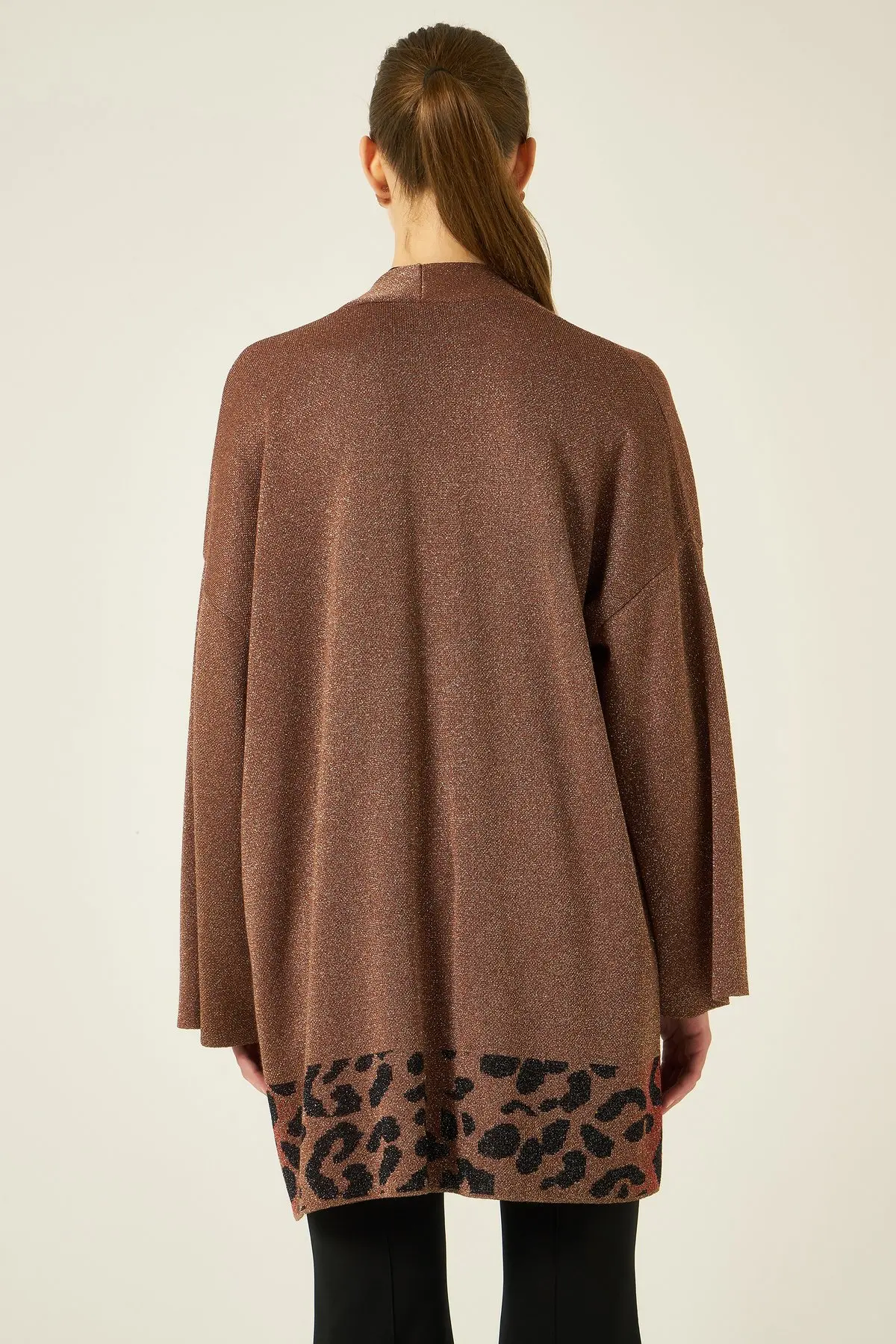 Joinus вязаный кардиган с леопардовым принтом Женский коричневый|Женские куртки| |