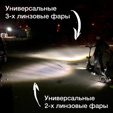 Светодиодная фара Arctic V3+, 12-80V, фара Арктик квадратная или круглая для электросамокатов и авто/мототехники, 1 штука