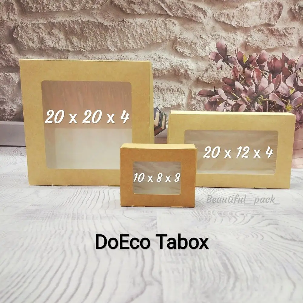 5 шт/ лот. Ecotabox cardboard box упаковка для выпечки фотобокс шкатулка украшений Коробка
