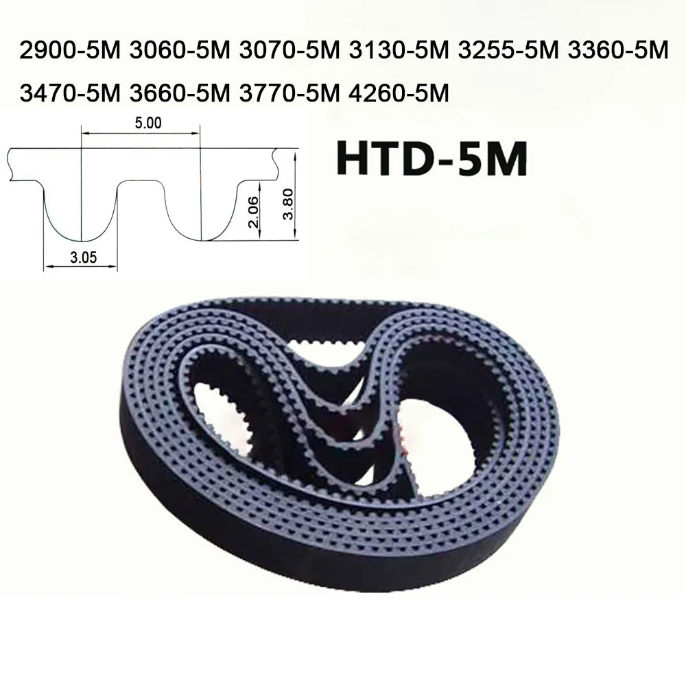

1pcs Width 10 15 20 25 30mm HTD5M Rubber Timing Belt Perimeter 2900mm - 4260mm Closed Loop Synchronous Belt Transmission Belt
