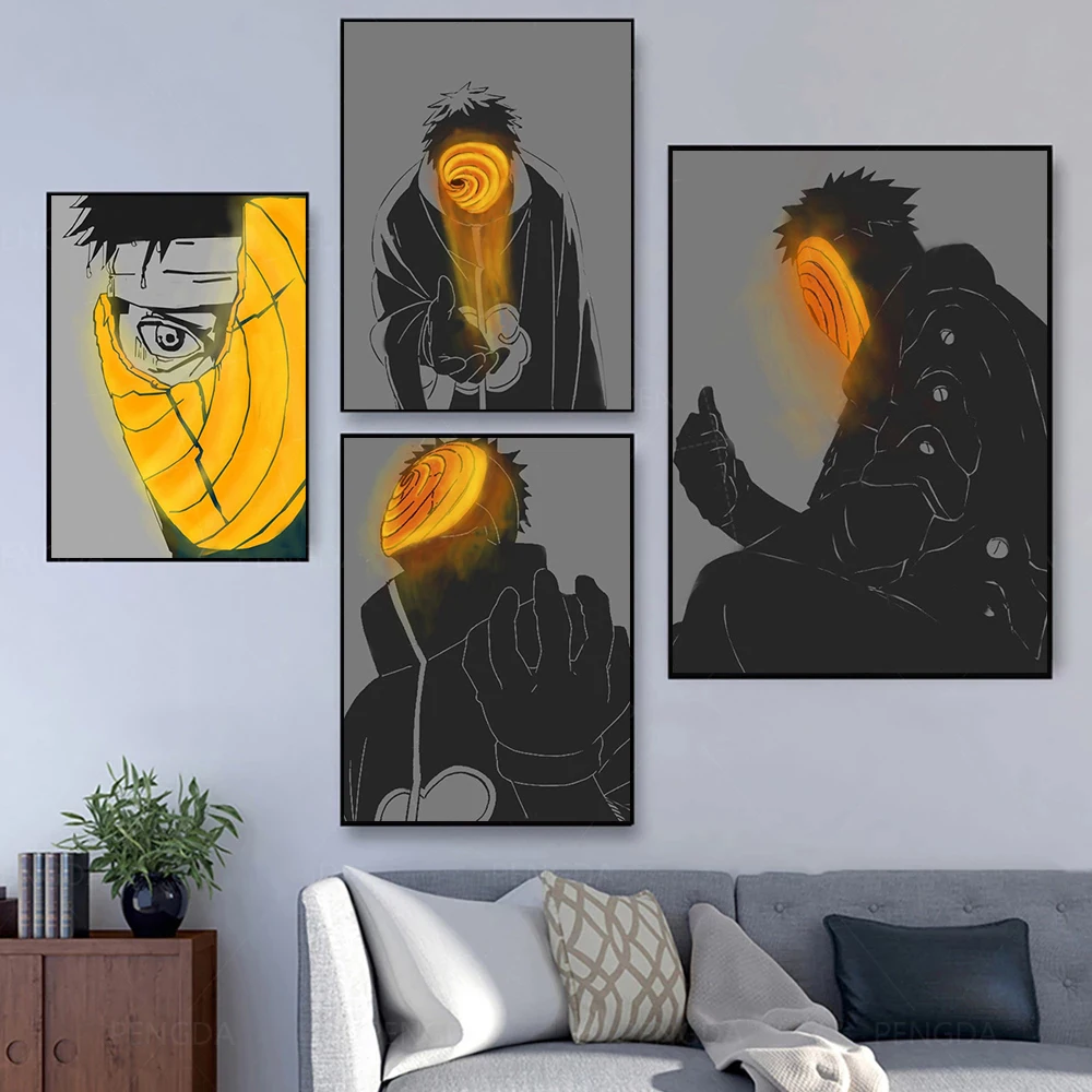 

Japanese Anime Naruto Obito Uchiha Canvas Manga Obito Tobi Akatsuki Poster Prints Wall Decor Living Room Pictures Cuadros Gift