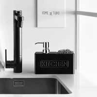 Modern Kitchen Soap Dish Set Liquid Hand Soap Dispenser Sponge Brush Holder Scrubbers Pump Bottle Accessory Decoration Acrylic