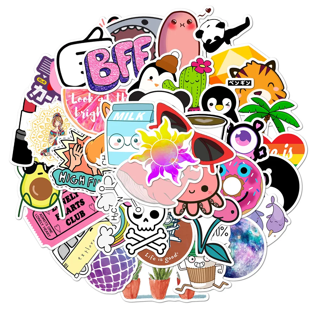 50 шт. картонные аниме наклейки для подростков детей девочек ноутбук телефон