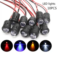 10 pcs 12v 10mm pre wired constant led ultra bright water clear bulb cable prewired led lamp