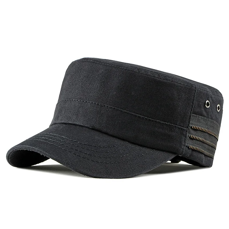 

Men Classic Vintage Army Caps Adjustable Spring Baseball Fashion Classic Cotton Flat Top Military Hat For Women Outdoor Casual