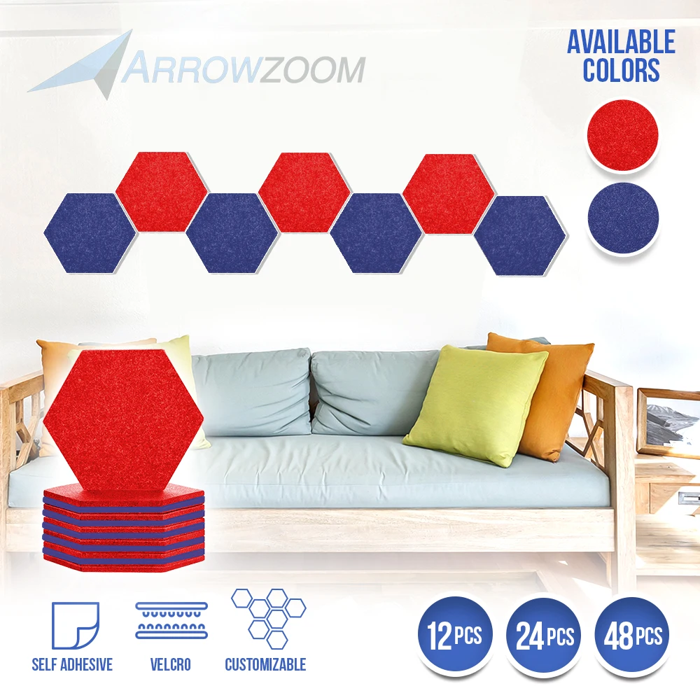 

48 шт., шестигранные настенные наклейки Arrowzoom AZ1224