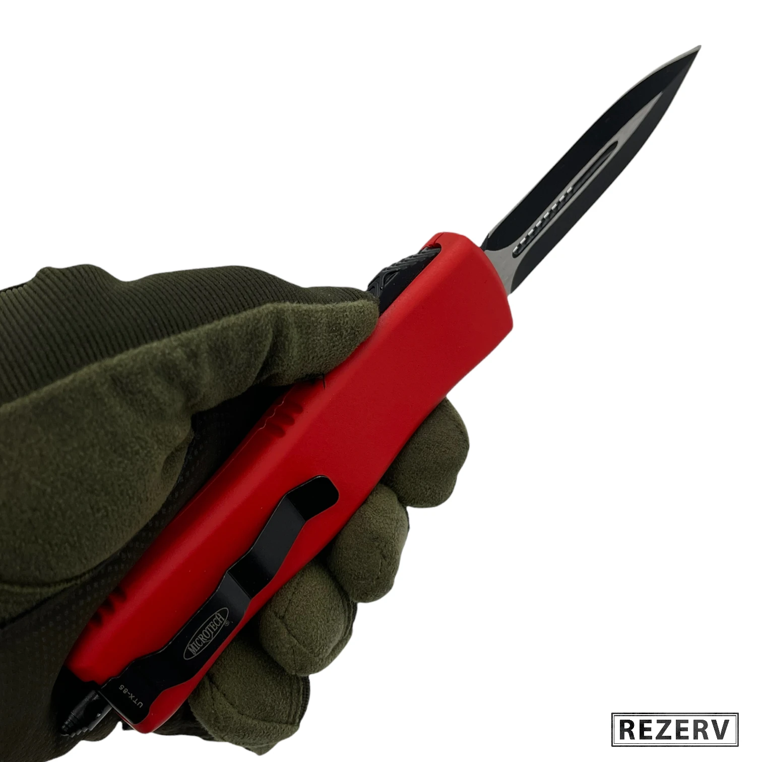 Нож кнопочный фронтальный Micro mod. 21 автоматический складной сталь 420 рукоять Soft Touch
