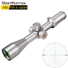 Оптический прицел WESTHUNTER HD 4-16X44 FFP, прицел с первым фокусным расстоянием, серебряный прицел с боковым колесиком, прицел с гравировкой стеклянного пневматического ружья, подходит для. 308