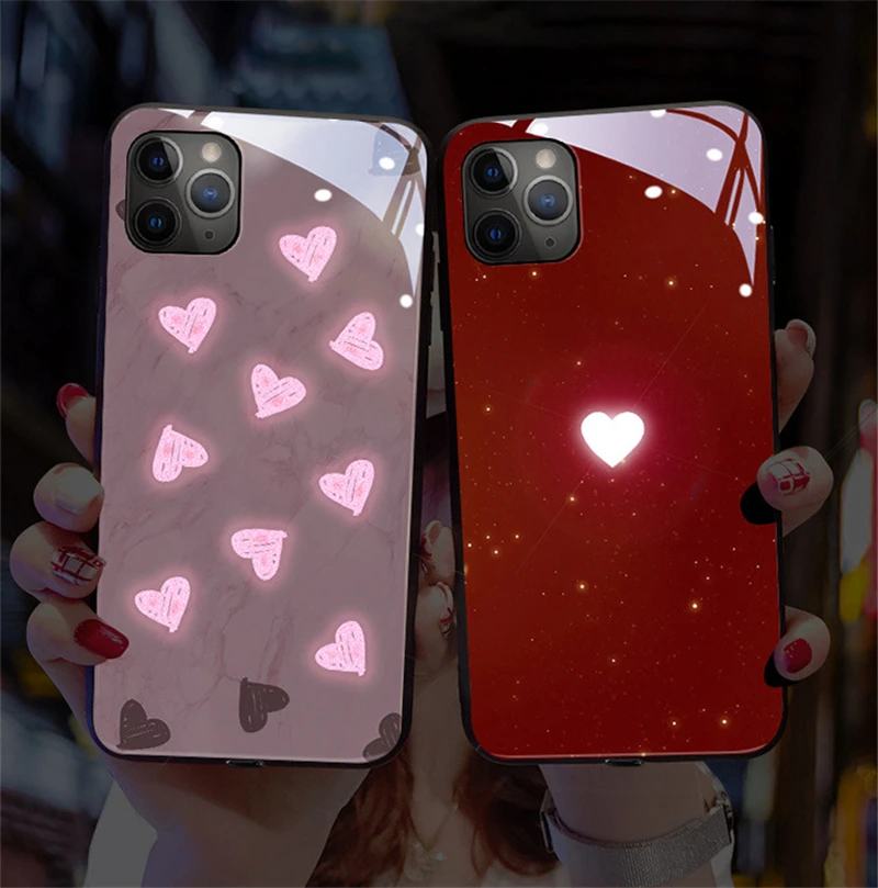 led call light flash up phone cases for samsung s21 s22 s20 fe 5g note 20 ultra note 10 plus smart control luminous cover fundas free global shipping