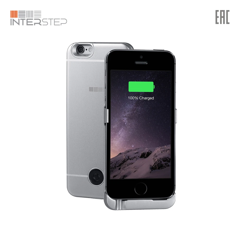 Чехол аккумулятор INTERSTEP для iPhone 5 / SE 2200 мАч серый|Чехлы с аккумулятором| |