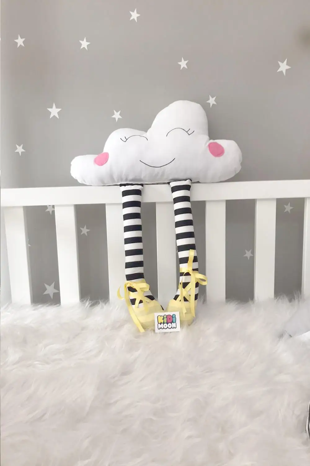 

Jaju Baby KidiMoon White Cloud Yellow Girl Crib Protection Decor Pillow