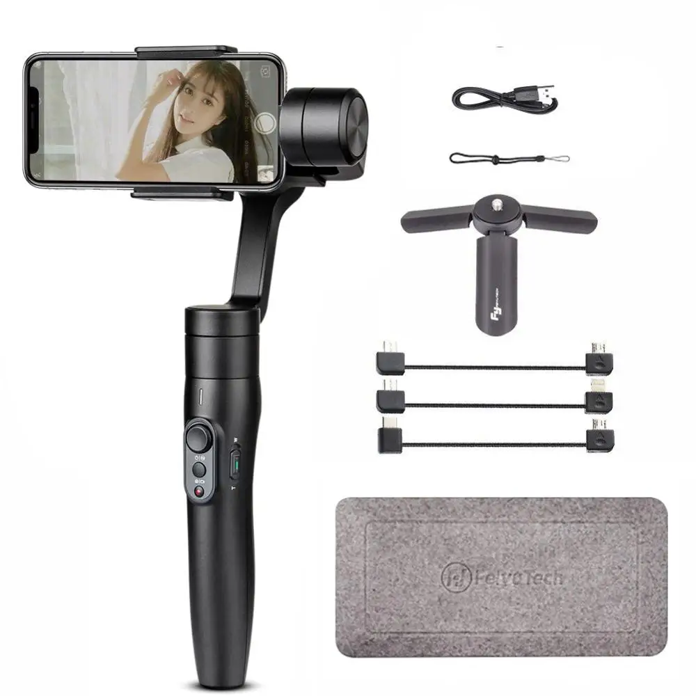 Черный Feiyu Vimble 2 селфи палка путешествия Gimbal Ручной Стабилизатор для iPhone X 8 Plus 7 6 samsung S9+ S9 S8+ S8 vs Zhiyun Smooth 4 - Цвет: Черный