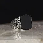 Мужское кольцо из черного оникса ручной работы с индивидуальным дизайном