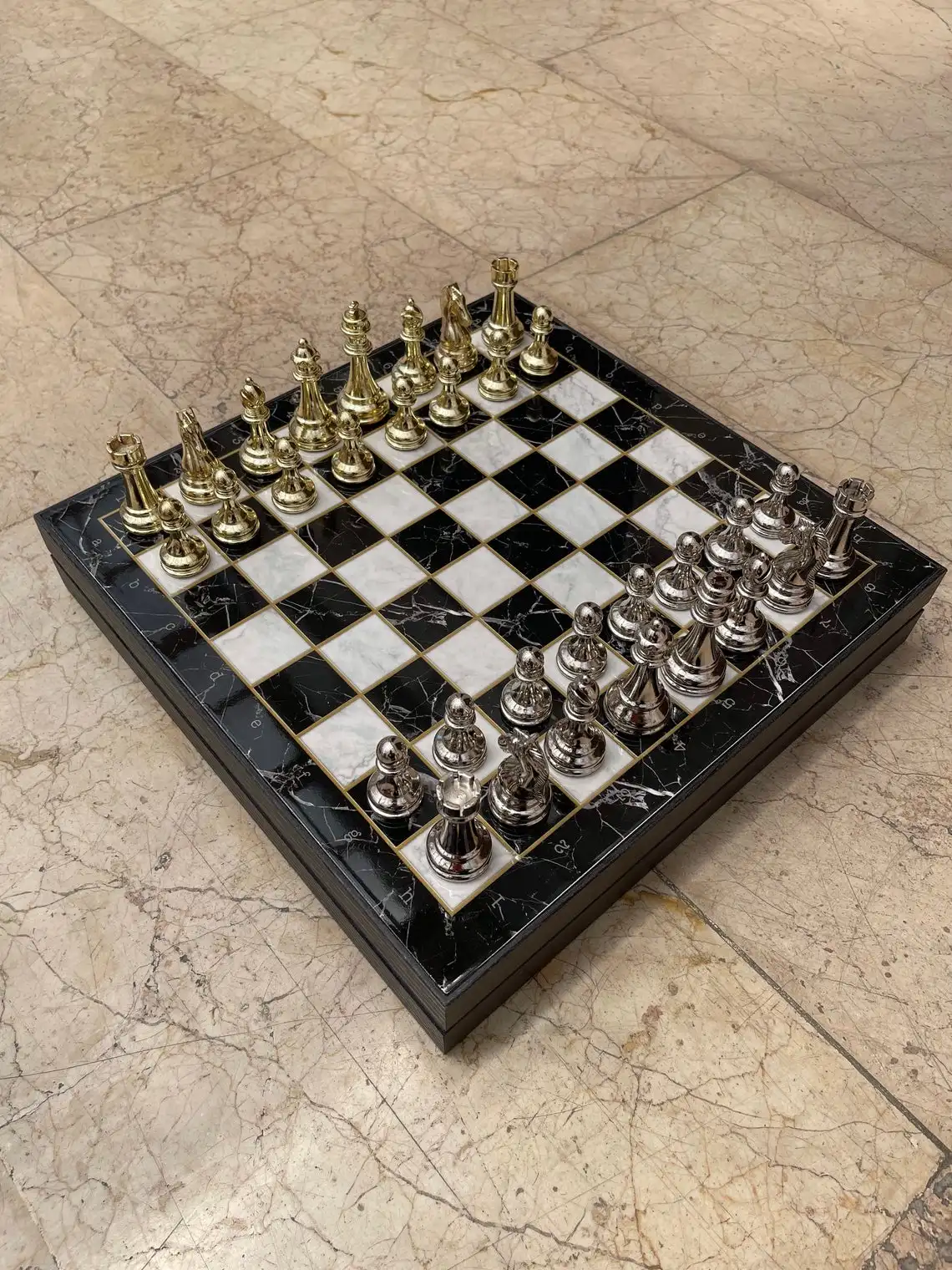 Персонализированный Деревянный Шахматный набор VIP с мозаичным узором