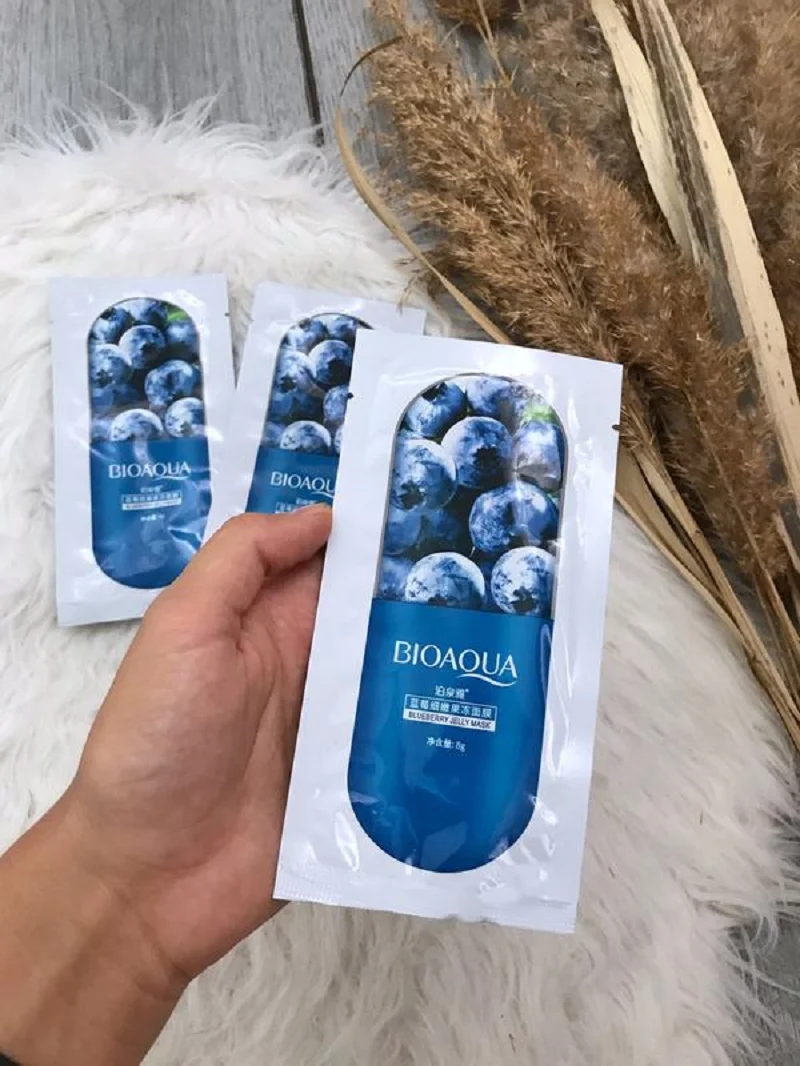 Набор 3 штуки ночная маска для лица Blueberry Jelly Mask BIOAQUA