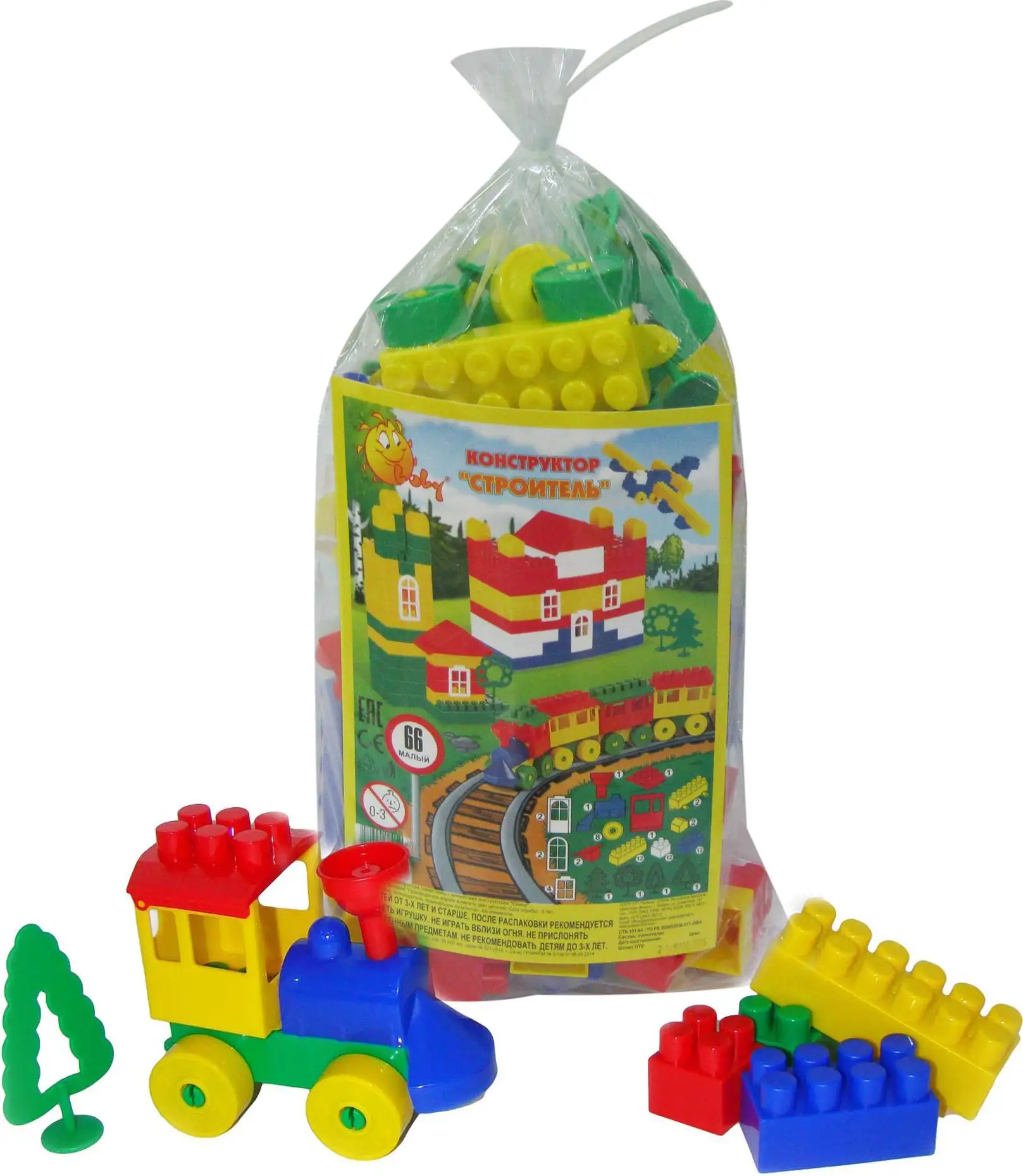 Конструктор &quotСтроитель&quot (Малый 66 элем. в мешке)|Игрушечные кубики| |