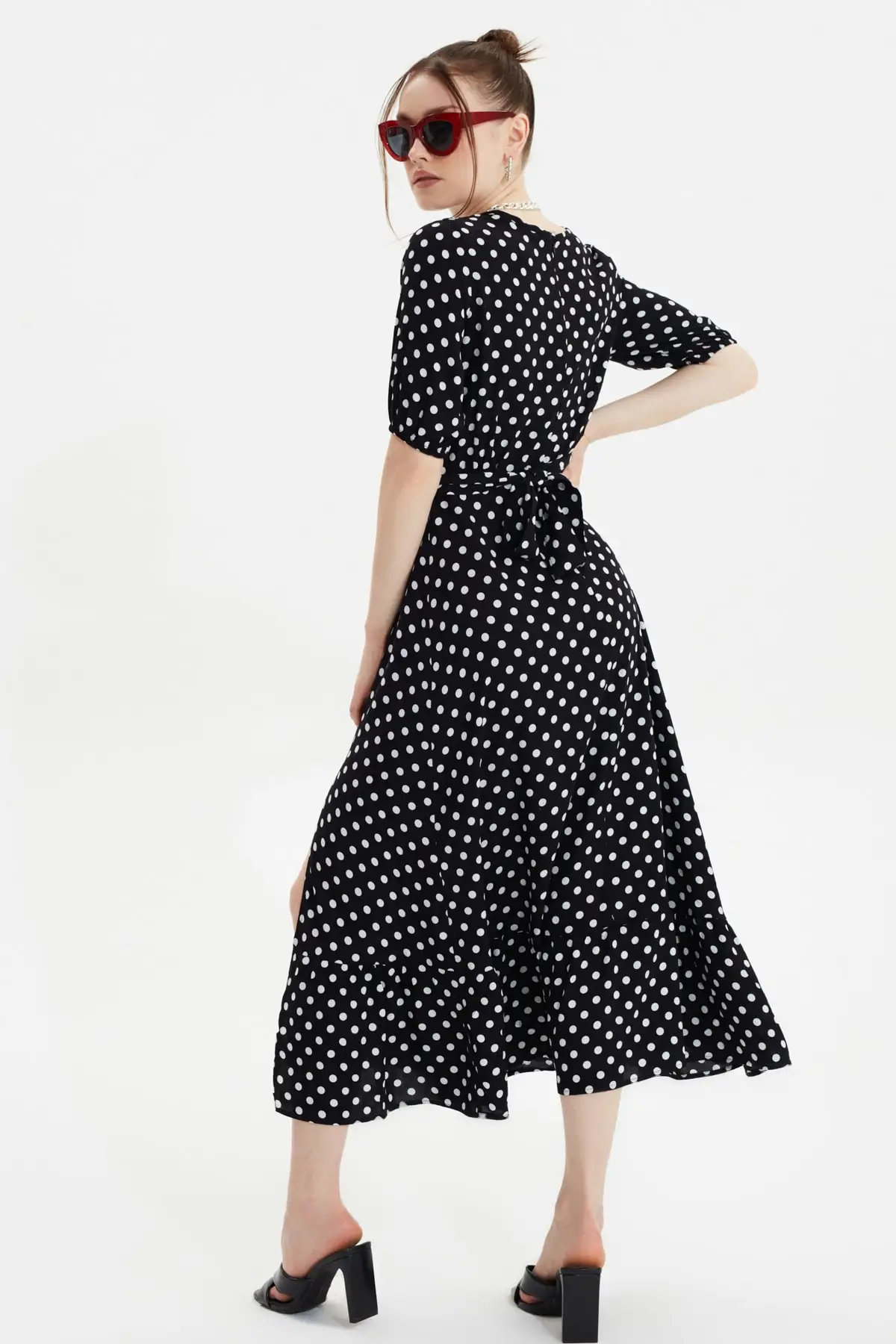 

Black Belted Polka Dot Dress