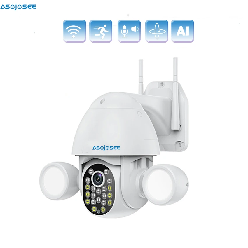 

3MP Outdoor Tuya Floodlight Security Smart Yard Lighting Humanoid Trigger IP WiFi PTZ AI Auto Tracking CCTV Surveillance Camera