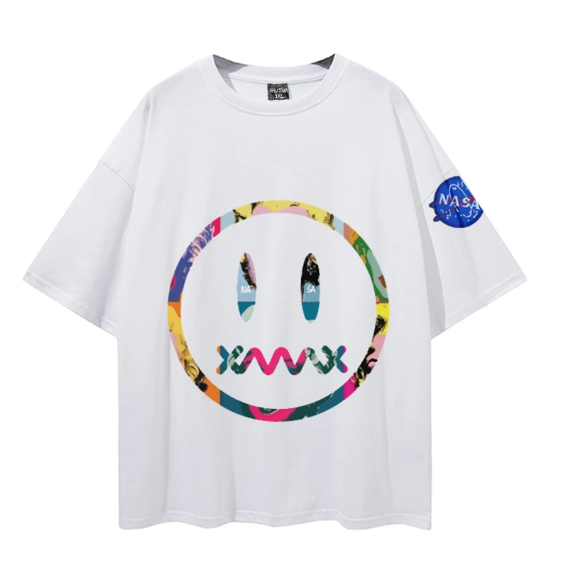 

CINSY Mens Men T-shirt 2021 Solid Oversized Outfits of Causal Cotton Summer Wear laugh Print T-shirts For Men