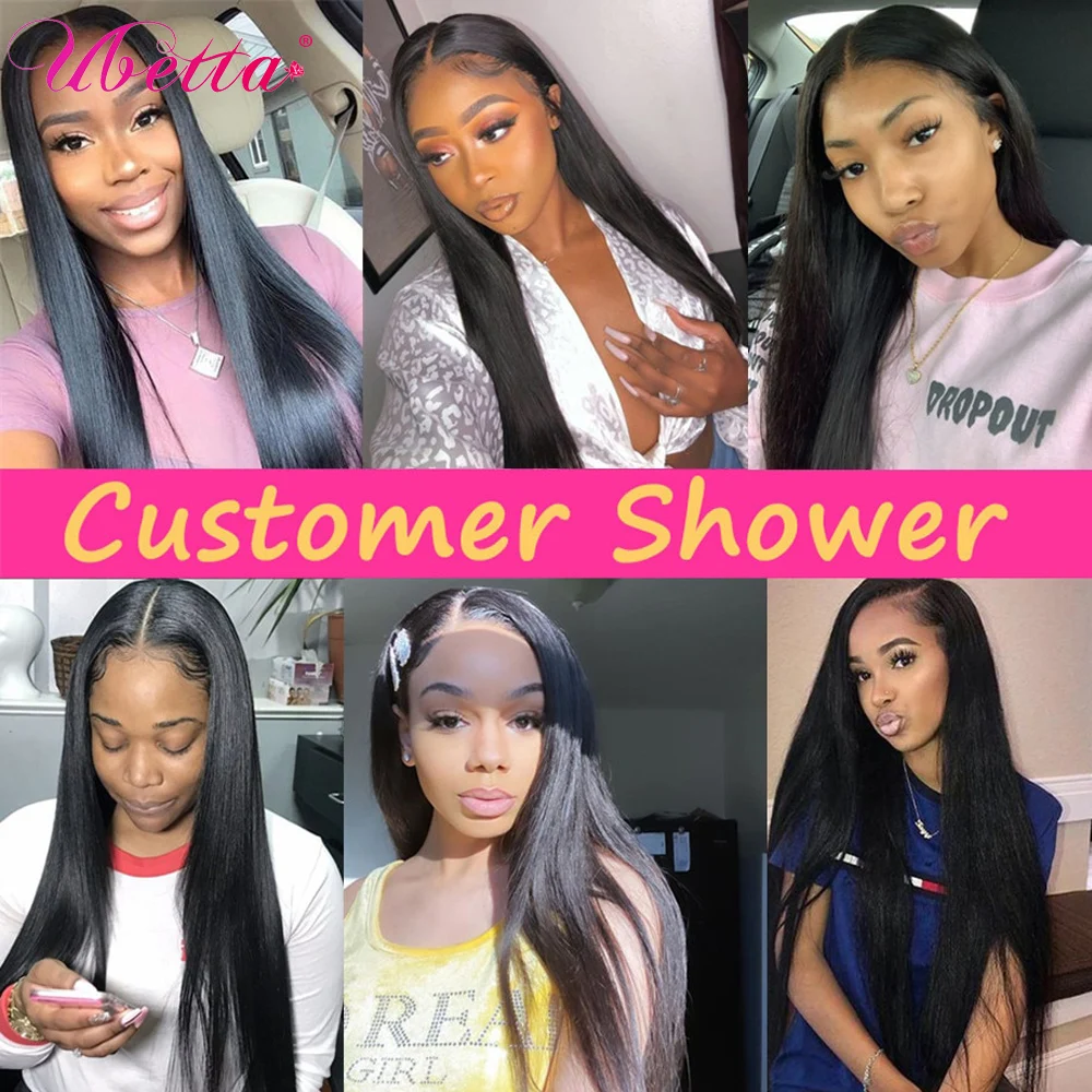 

Ubetta 5X5 Closure Lace Frontal Human Hair Wigs Brazilian Straight Wig Transparent Pre Plucked Lace Wigs For Black Women