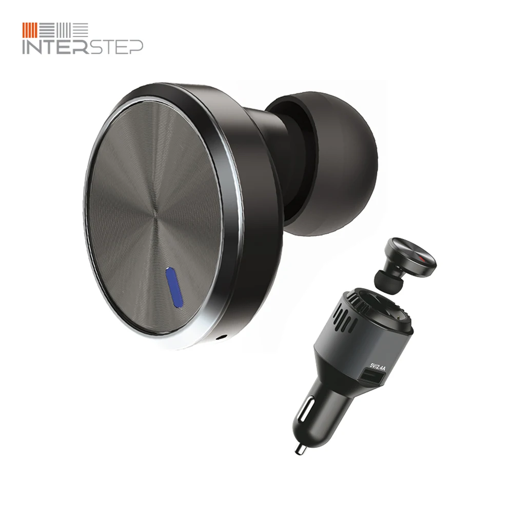 Автомобильное зарядное устройство INTERSTEP MBH 200 с блютуз гарнитурой порт USB 2А