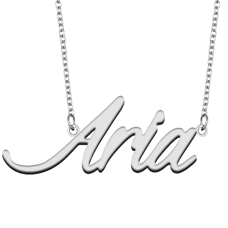 Aria Custom Name Necklace Customized Pendant Choker Personalized Jewelry Gift for Women Girls Friend Christmas Present