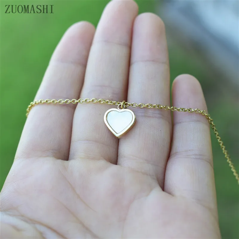 Женское ожерелье с подвеской в виде сердца кубический цирконий маленькая