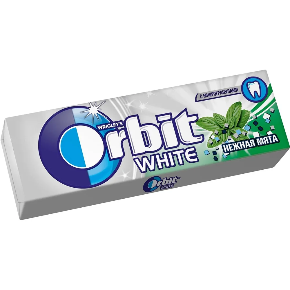 Orbit Белоснежный жевательная резинка Нежная мята 30 шт 13.6 гр | Продукты