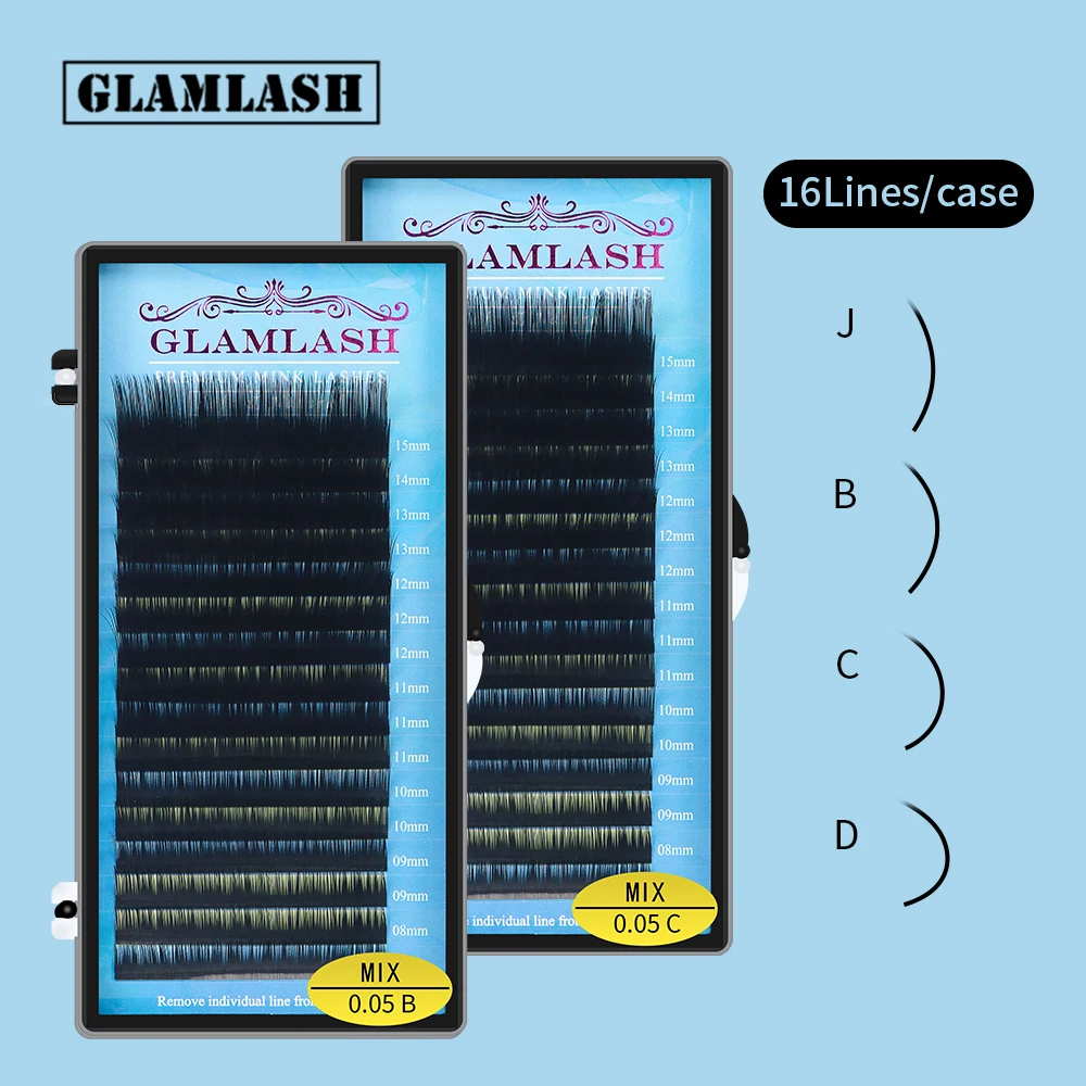 GLAMLASH микс 7 ~ 15 мм 16 линий JBCDLLU локон естественный наращивание ресниц mink отдельные