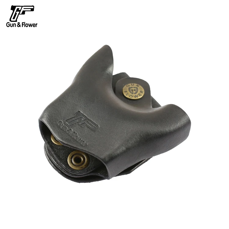 Черный кожаный наручник чехол Gunflower для полицейской службы наручный карман с