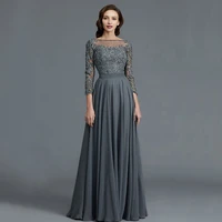 laxsesu chiffon mother of the bride dresses lace long sleeves wedding party gowns 2022 beading wedding guest gowns full length