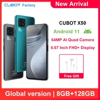cubot x50 2021 new smartphone 64mp quad camera 8gb128gb 6 67 fhd large display nfc global version android 11 cellphone