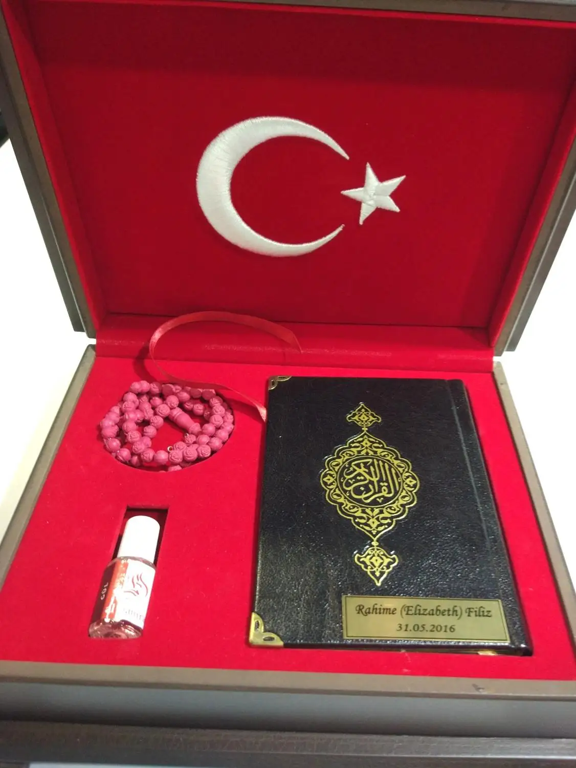 

Turkish Quran Box Gifts Wooden box Personalized Muslim set islamic Tasbih Essence Islamic luxury decoration Eid Fine Fragrance