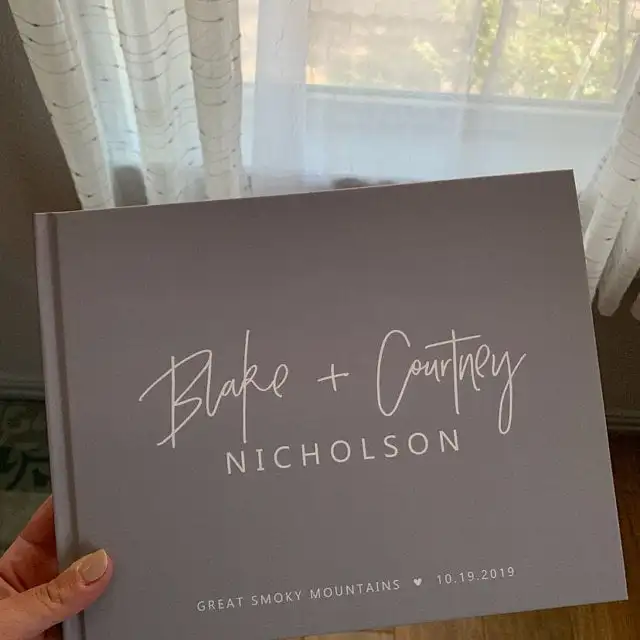 Пользовательские Любой язык Бургундия Свадьба Гостевая книга Свадебные