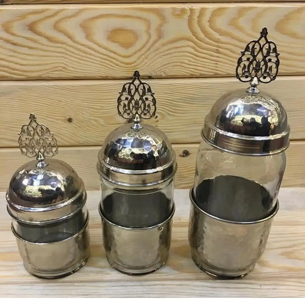 

Турецкий кухонный медный и стеклянный набор специй