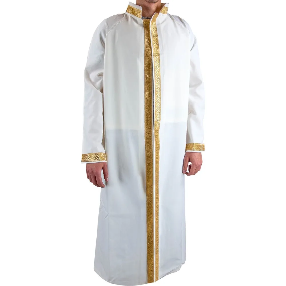 Imam Robe Prayer Robe Men's Prayer Dress 5 Inner Pockets Robe Alpaca Cotton Polyester Blend Fabric Islamic Robe Islamic Robe