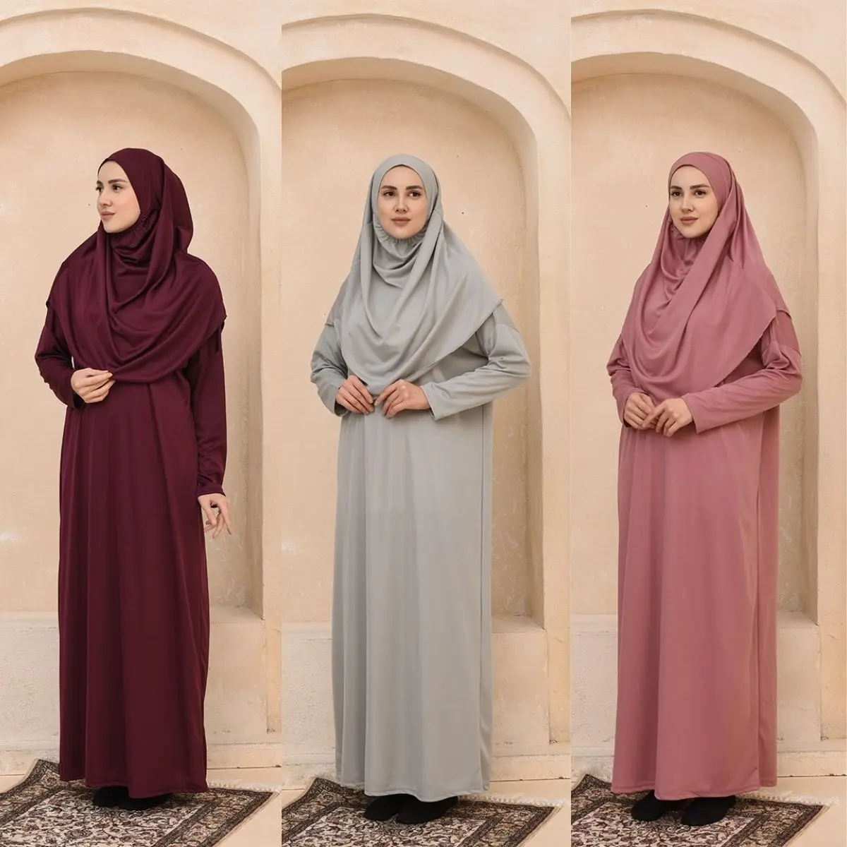 

Молитвенное платье Hijab без подкладки, длинная модная повседневная одежда с рукавом летучая мышь и нулевым воротником, Турция, istl, ислам, Дуба...