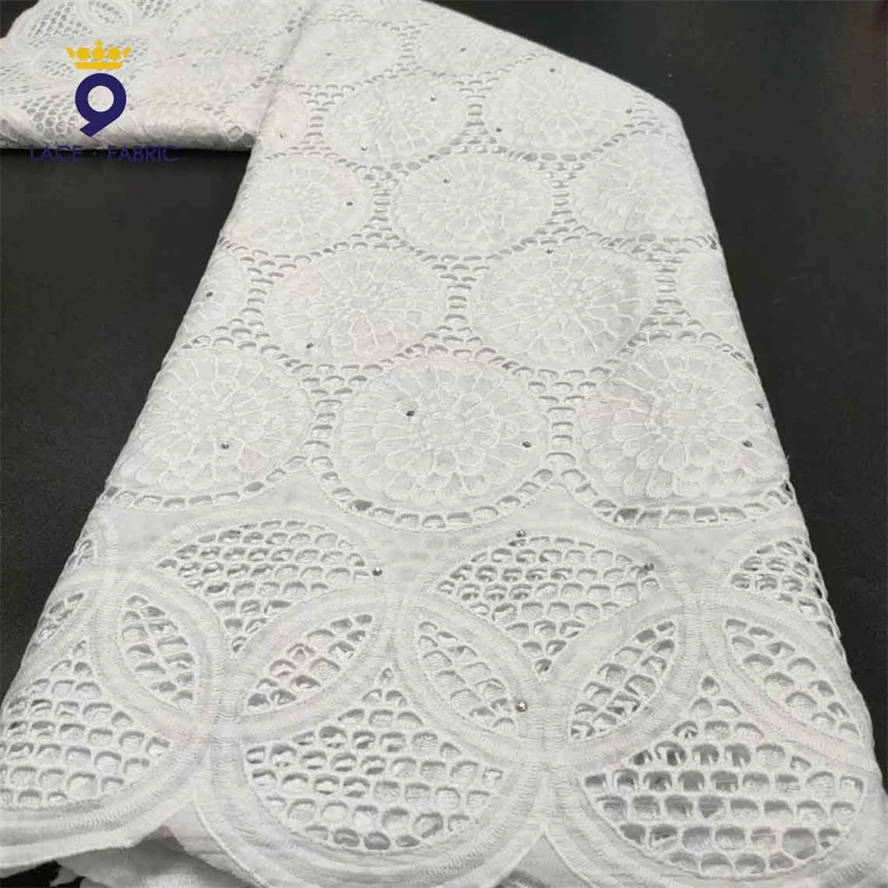 5 Yards Pure 100% Cotton Embroidery Swiss Voile Lace Fabric In Switzerland For Gambia Traditional Wedding Dresses Dry Laces