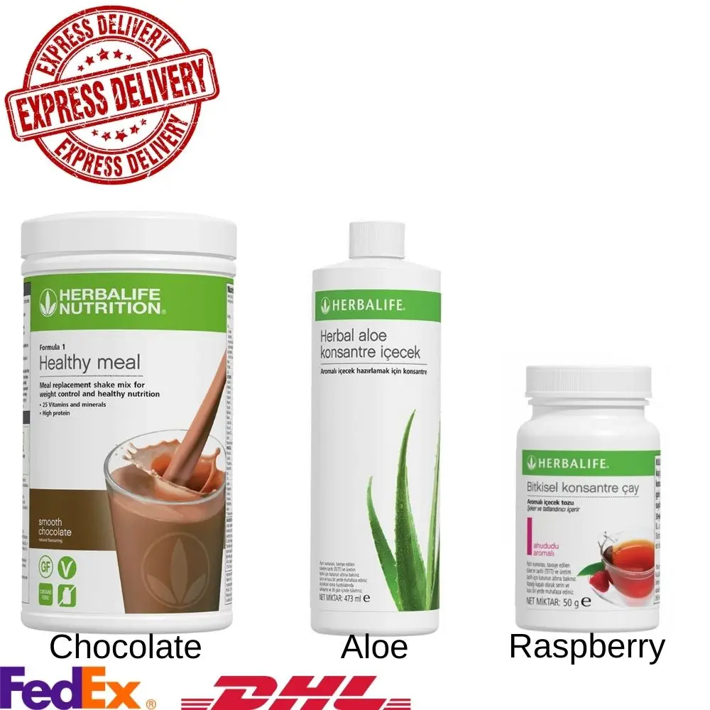 

Herbalife Nutrition Set Shake Mix 1 Box Shake Chocolate + 1 Box Raspberry Tea + Aloe Concentrate Healthy Lifestyle FAST DELIVERY