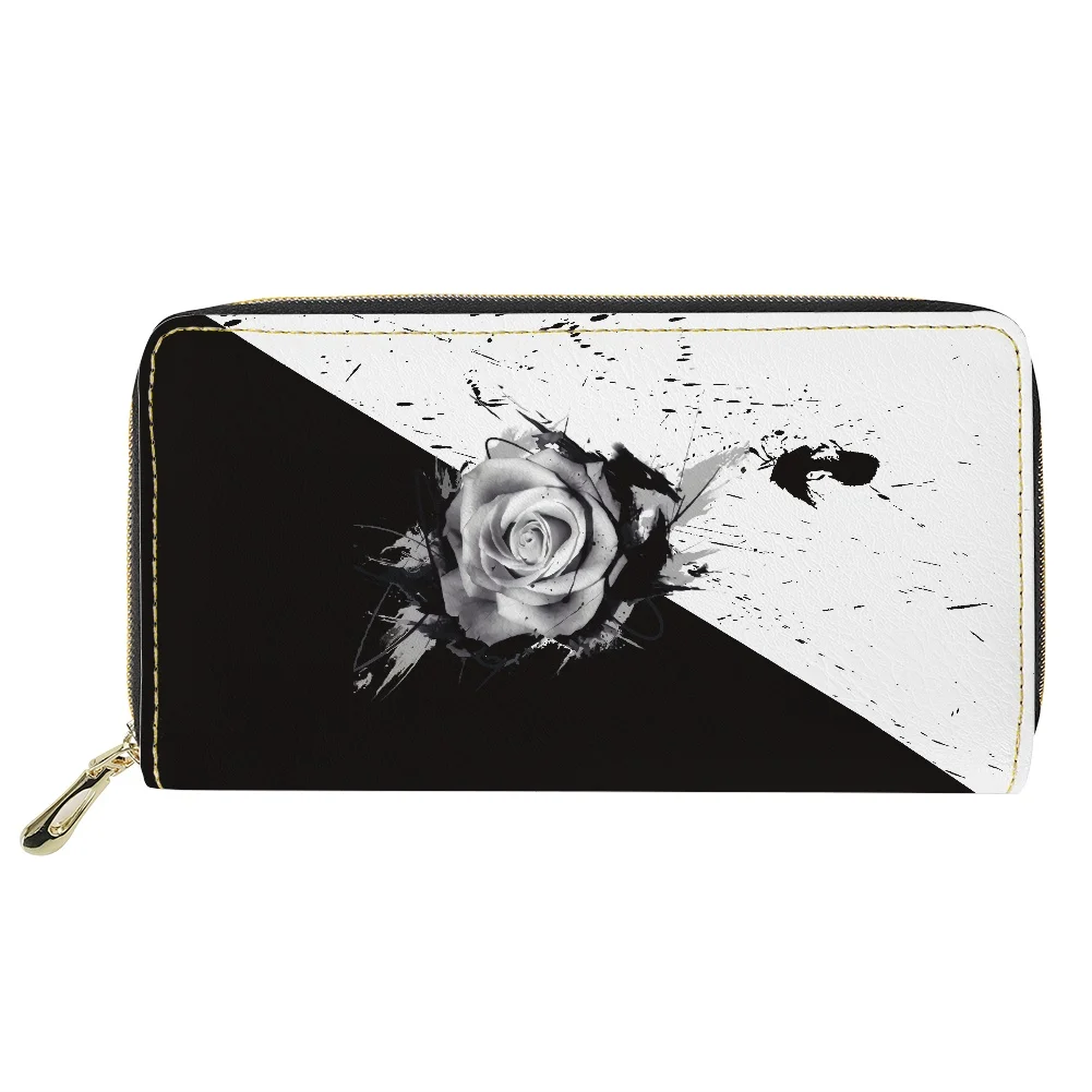 

Женские кошельки, сумки, красивый кошелек с 3D принтом синей/красной/серой розы для женщин, сумка-клатч из искусственной кожи, роскошные держ...