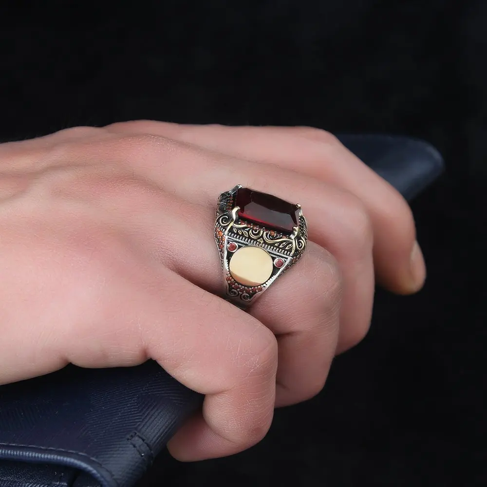 925 Sterling Silver Ring with gemstone, handmade ring men silver, style ring men, new fashion ring, custom made ring, gemstone ring