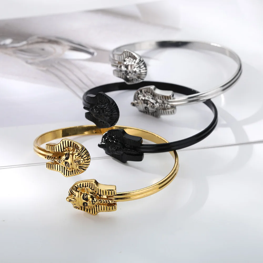 Мужские и женские браслеты голова Фараона египетские манжета очаровательный