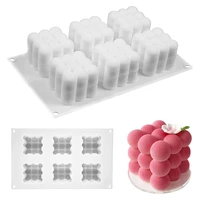 6 cavity cube molds candle silicone mold for baking chocolate cake and making 3d handmade candles diy tools for mousse dessert