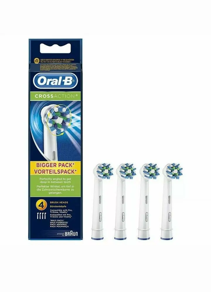 Oral B CrossAction сменные головки для электрической зубной щетки 4 шт. в упаковке|Насадки