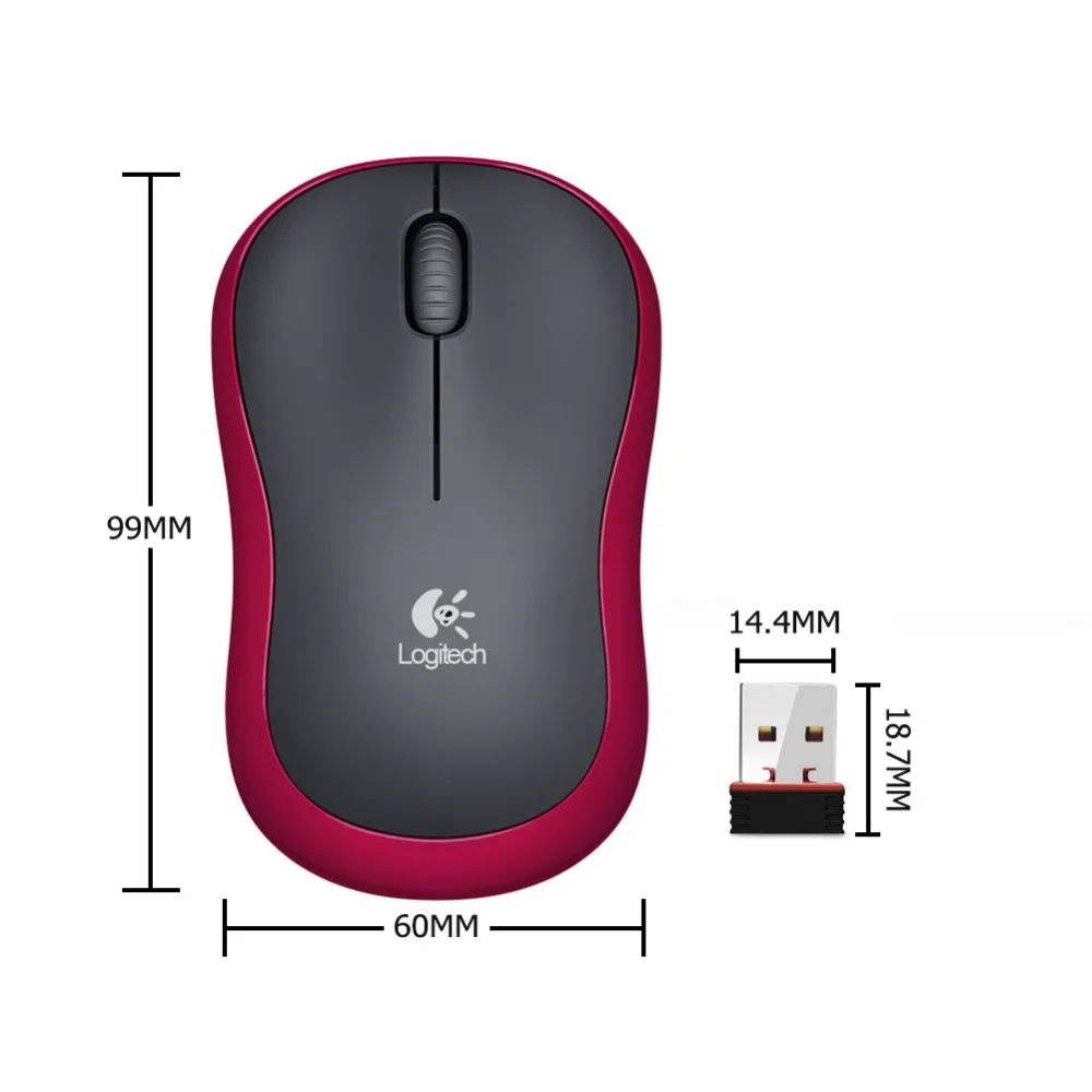 Мышь logitech M186 оптическая эргономичная 2,4 ГГц Беспроводная мышь USB 1000 dpi 2,4 ГГц Технология беспроводного подключения