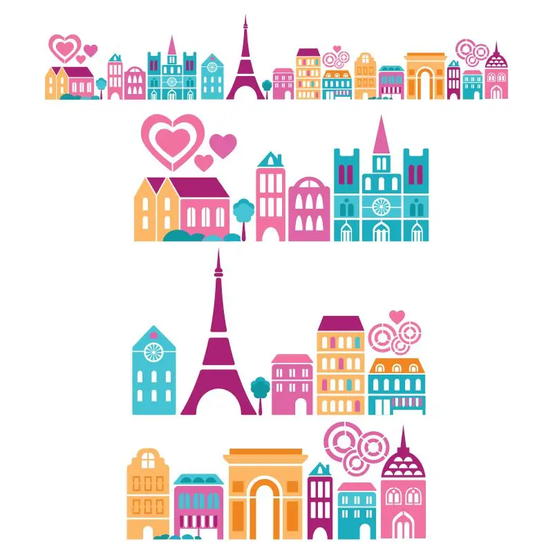 Трафарет многоразовый для декора &quotМаленький Париж&quot - пластиковый шаблон