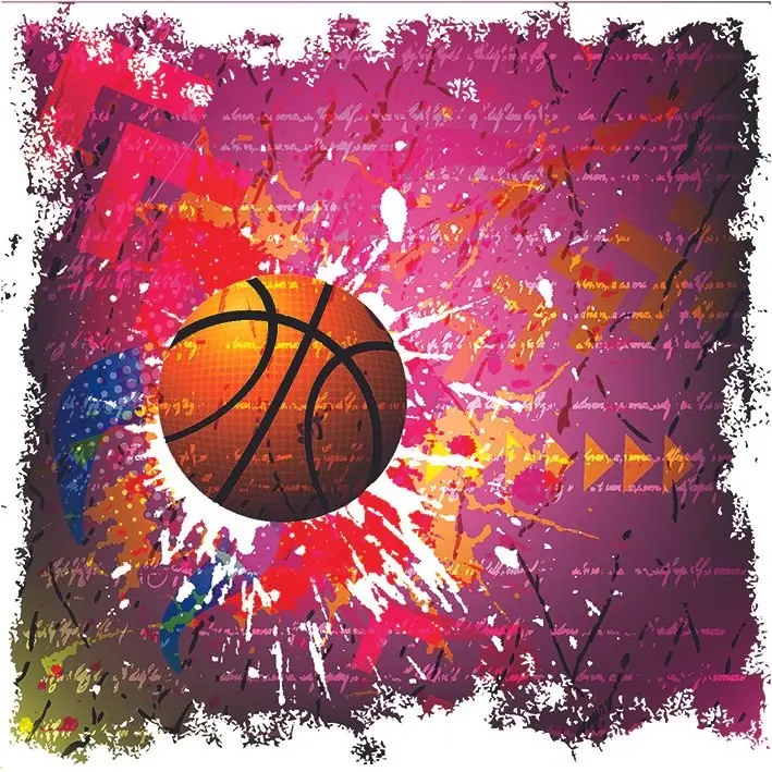

Curtain Of Vector Background Basketball Sport Poster Artistic Illustration Purple Orange