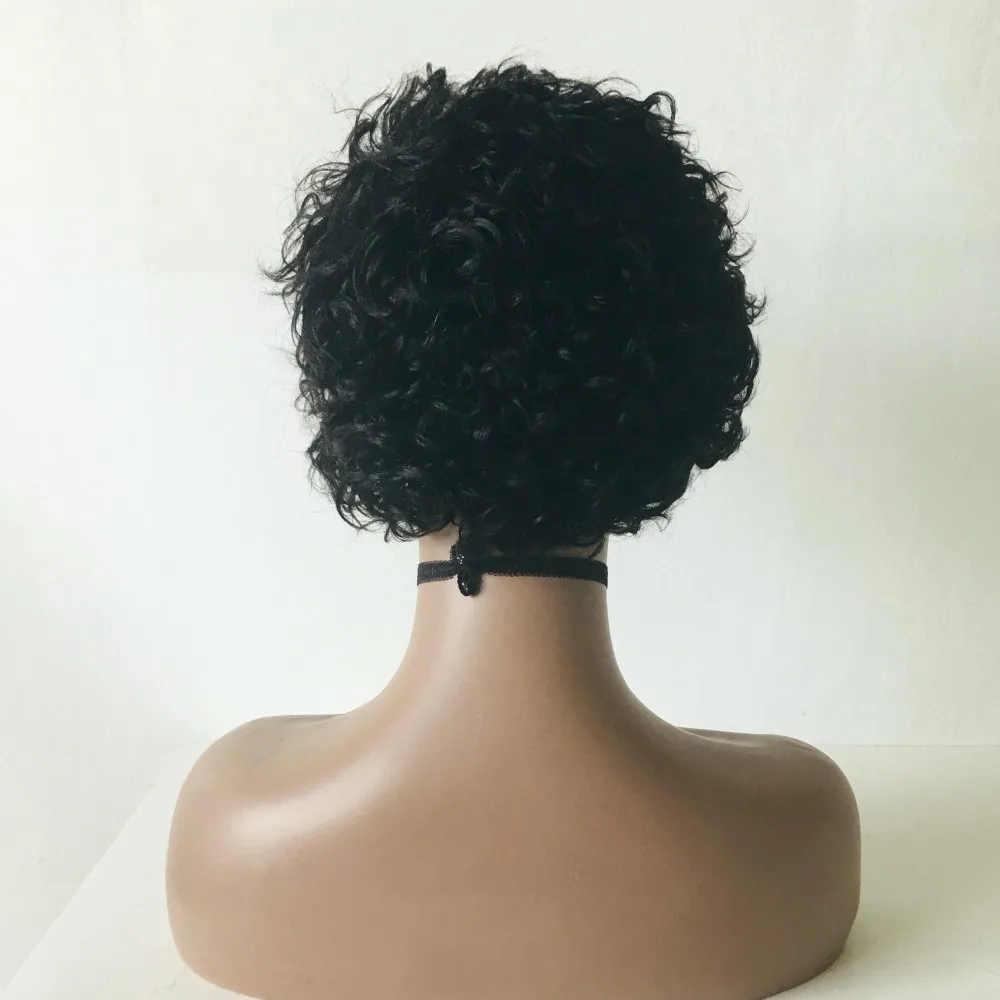 Короткий кудрявый афро-волосы парик с нарезанными волосами спиральные кудрявые