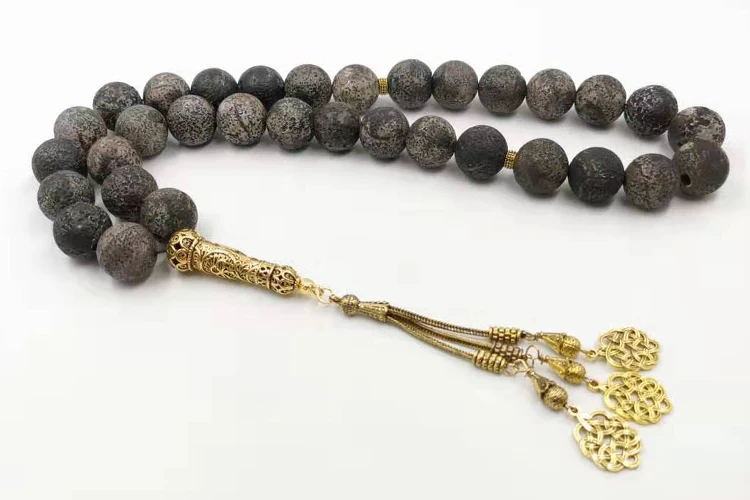 Натуральный старый агатовый камень Tasbih мужские Молитвенные Четки из бусин мусульманских бусин большого размера