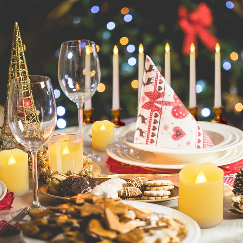 Светодиодный чайный светильник с таймером беспламенные мерцающие